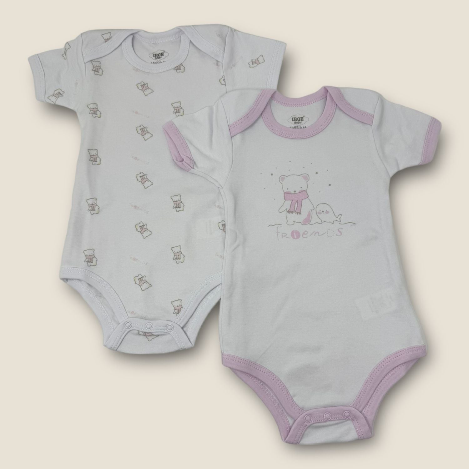 Irge Confezione Pezzi Body Neonato In Caldo Cotone 100% Mezza
