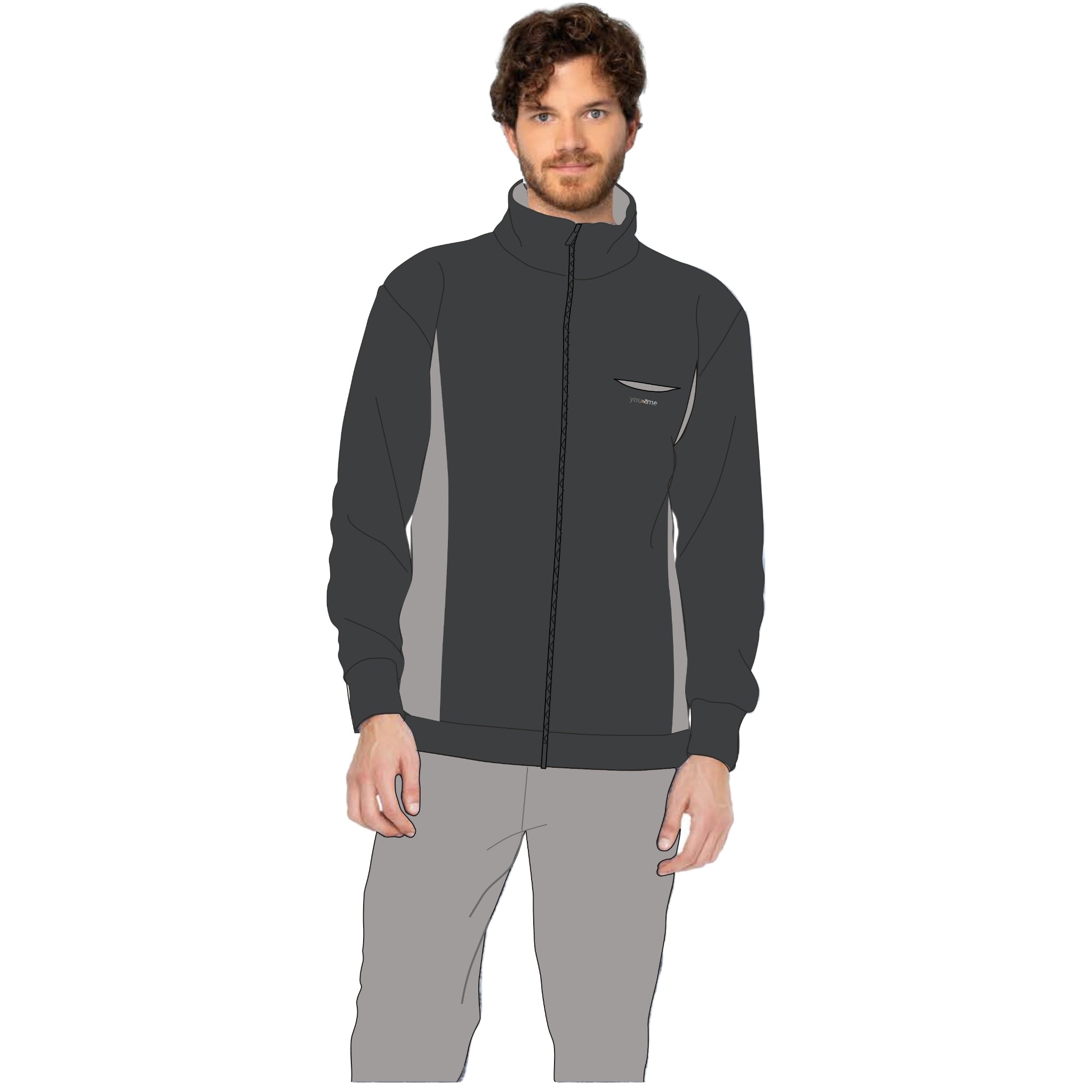 Irge Pigiama Uomo Invernale Con Chiusura Bottoni Lupetto Collo