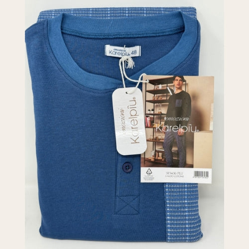 QBO PIGIAMA UOMO APERTO MANICA LUNGA E PANTALONE LUNGO - Foto 7