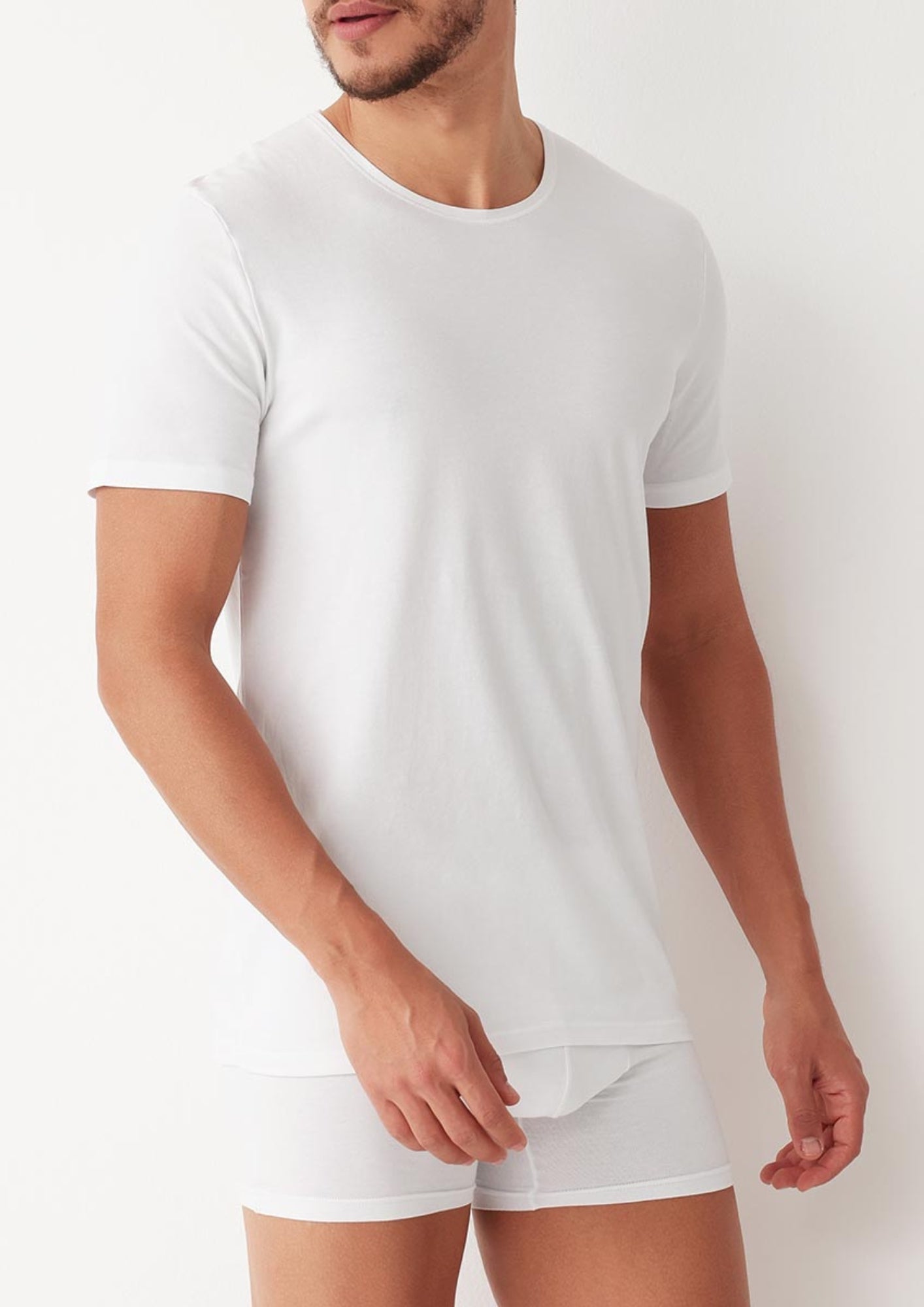 Cotonella Maglia Uomo In Cotone Bielastico Girocollo Au092