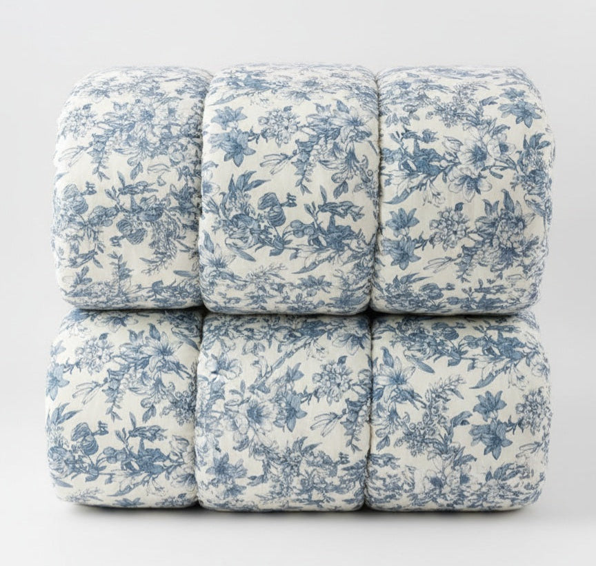 Trapunta Althea Matrimoniale in Cotone Stampa Fiori 270x270 cm