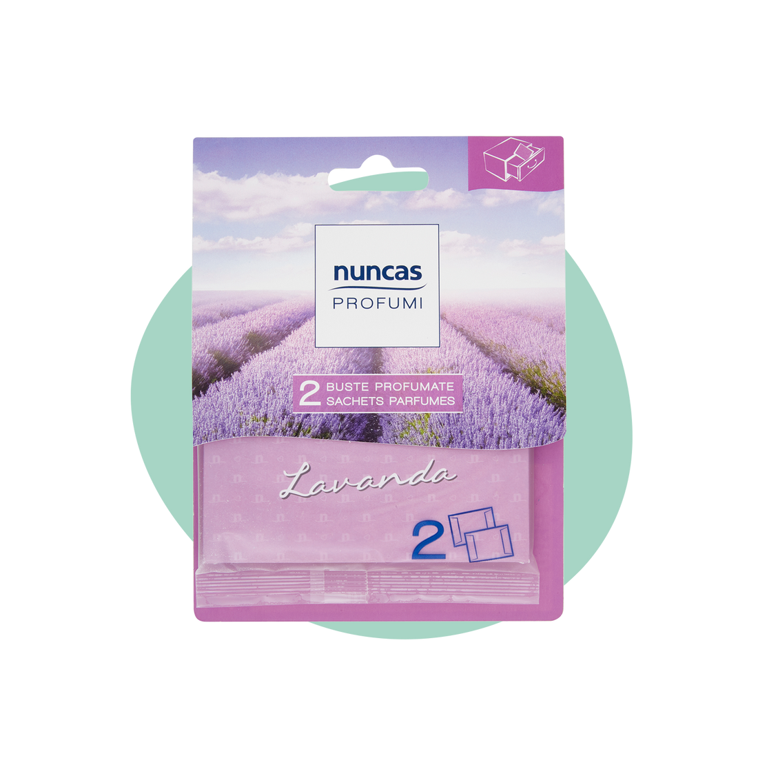 NUNCAS BUSTE PROFUMATE PER CASSETTI LAVANDA - 2 PEZZI