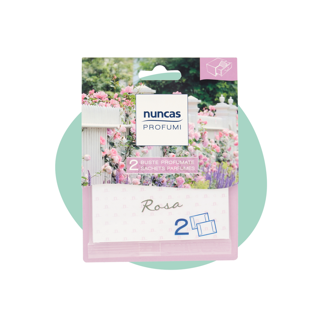 NUNCAS BUSTE PROFUMATE PER CASSETTI ROSA - 2 PEZZI