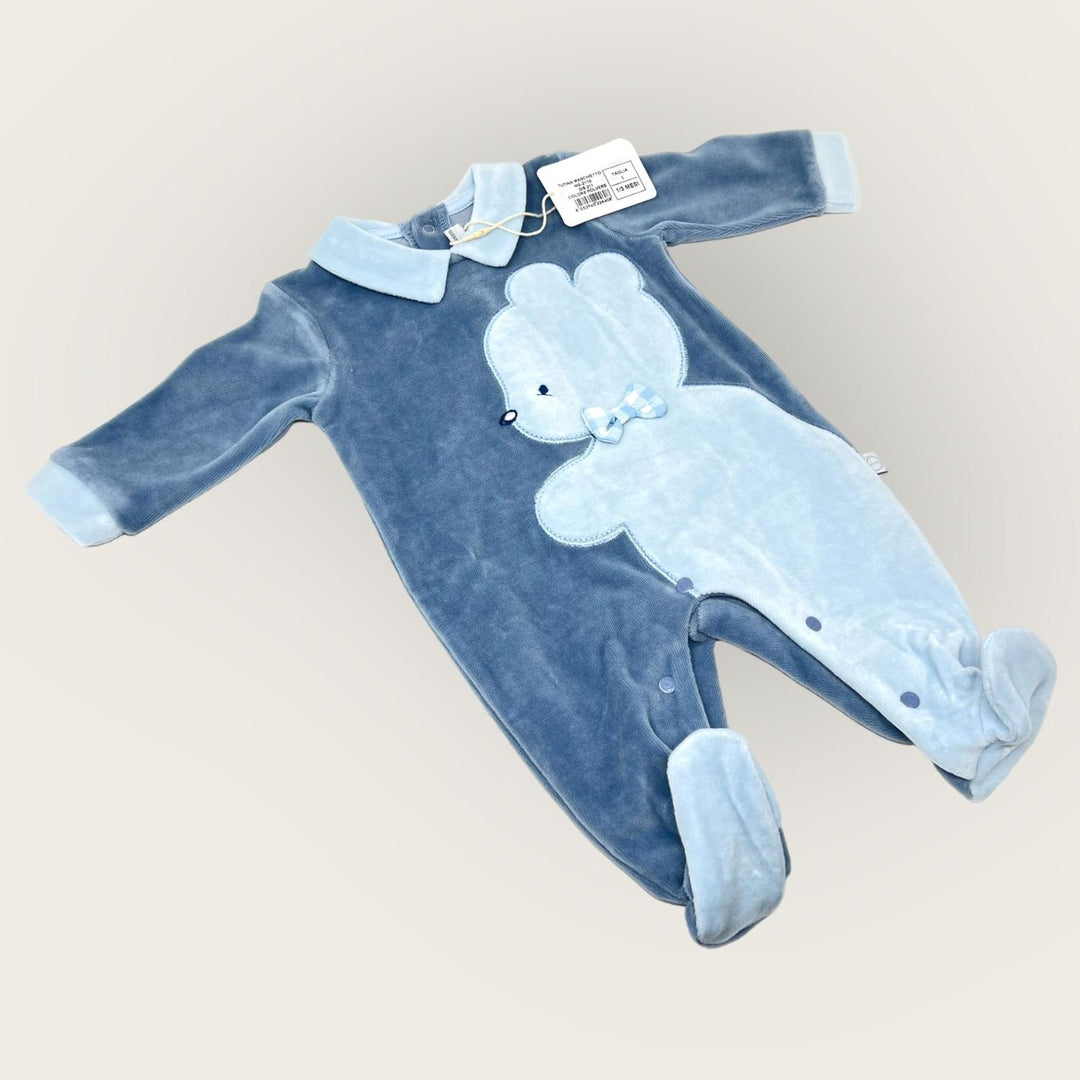 Nazareno Gabrielli Boys Chenille Onesie In Cotton With Embroidery