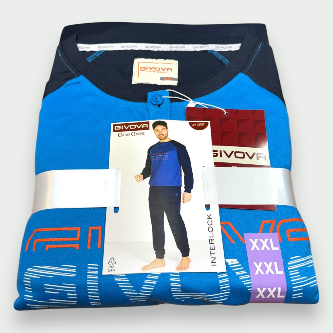 Givova Pigiama Uomo Caldo Cotone Interlock 100% Cotone Maglia