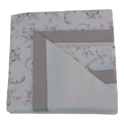 Completo letto Pisa in percalle di cotone con doppia balza – Rosa e Sabbia