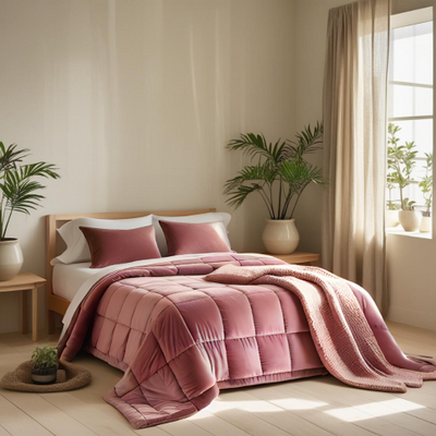 Trapunta Glenda in velluto di cotone trapuntatura a cassettoni