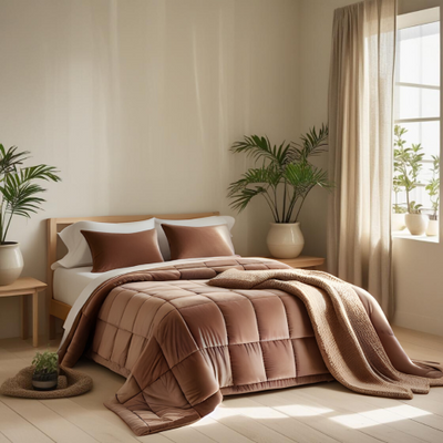 Trapunta Glenda in velluto di cotone trapuntatura a cassettoni