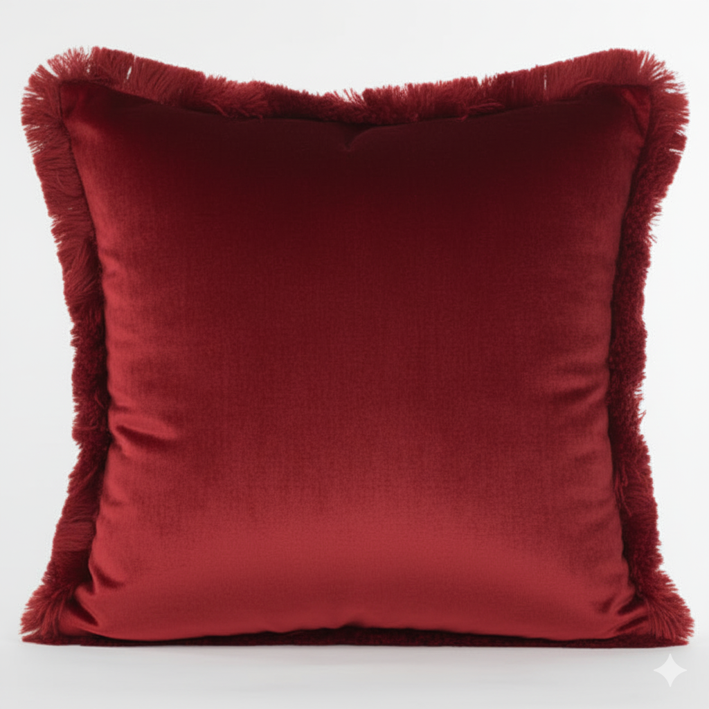 Cuscino Arredo in Velluto con Frange 45x45 cm