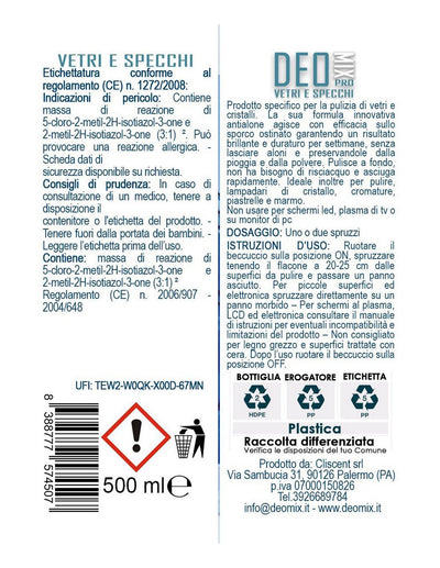 DEO MIX PRO DETERGENTE VETRI E SPECCHI ML.500