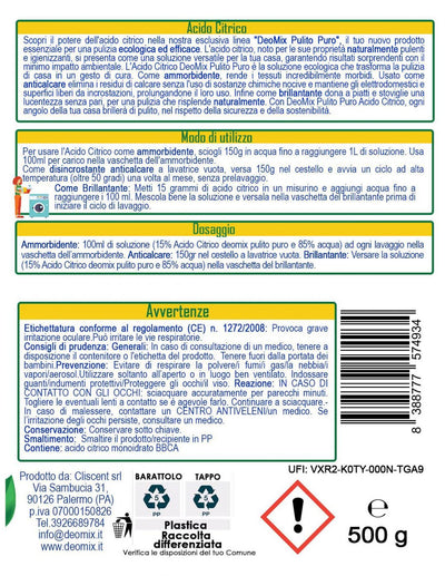 DEO MIX PULITO PURO ACIDO CITRICO GR.500