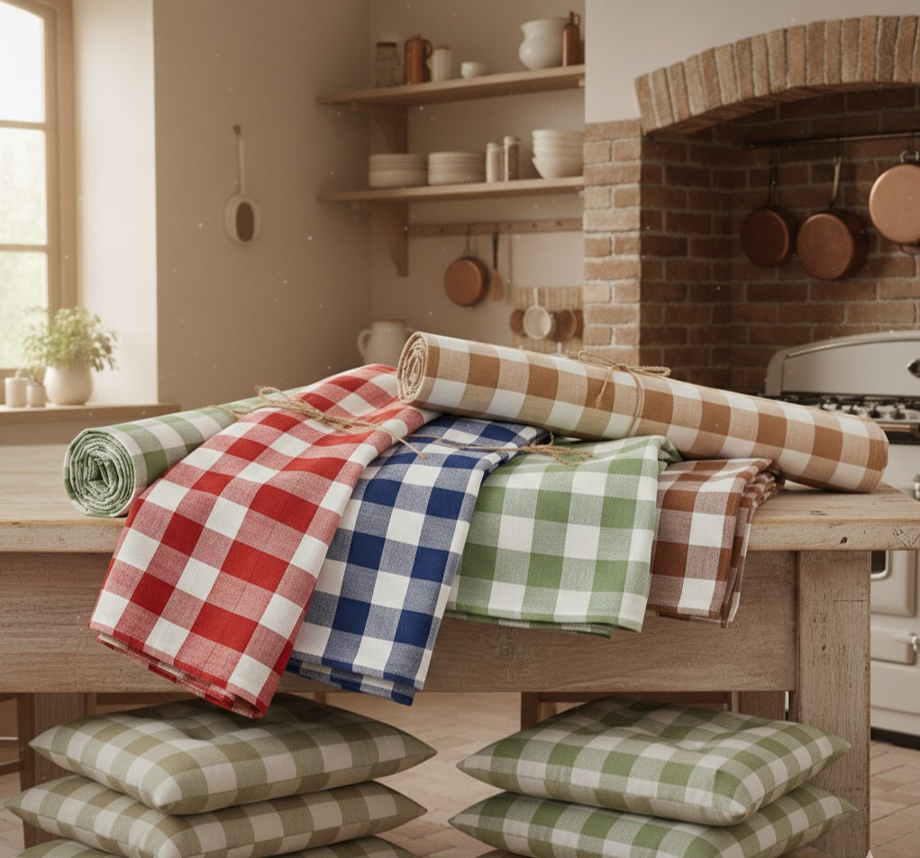 Tovaglia Campagnola 100% Cotone Tinto Filo – 4 Colori | Standard e Su ...