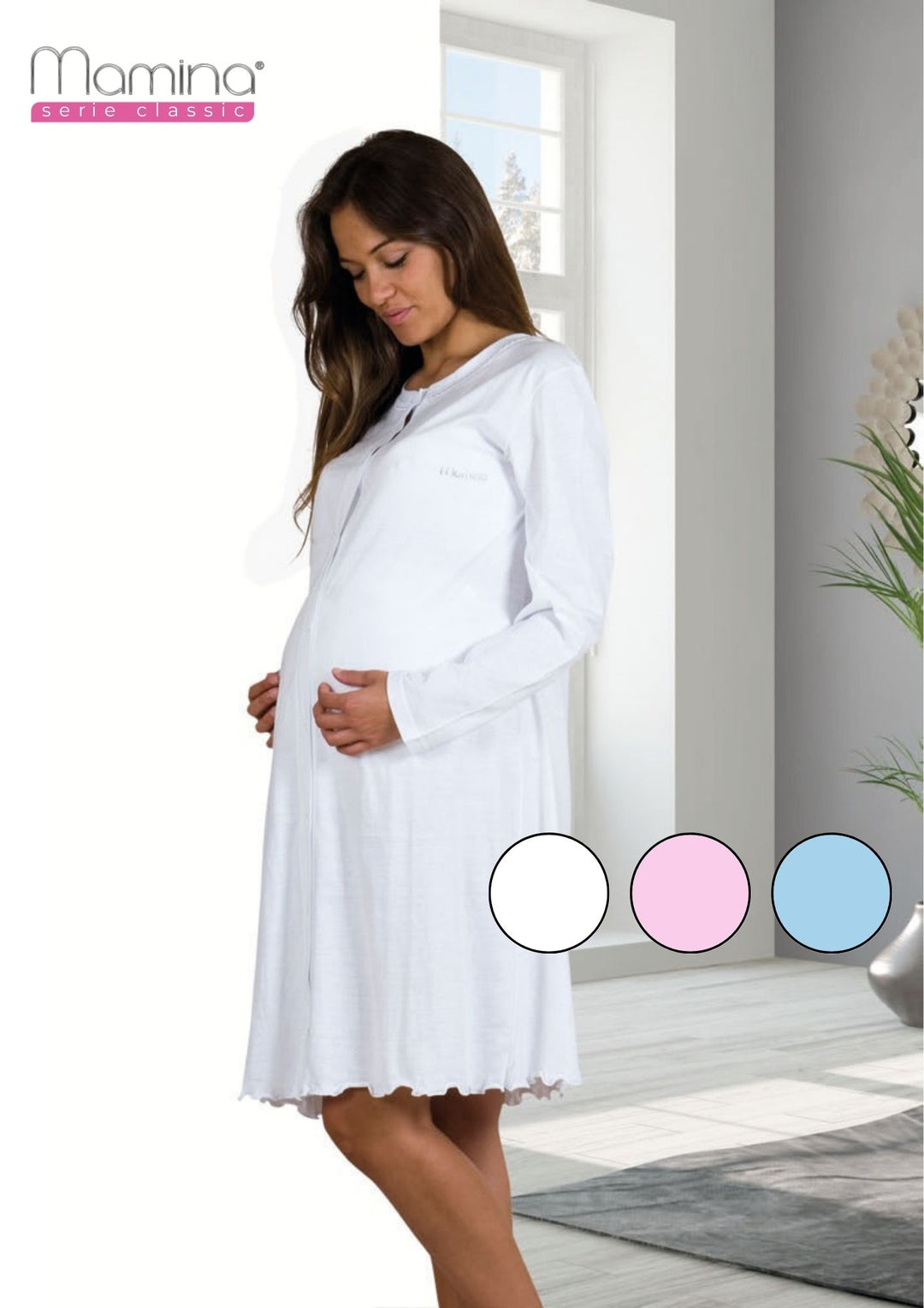 Mamina Camicia Da Notte Da Clinica Manica Lunga Camicia Da