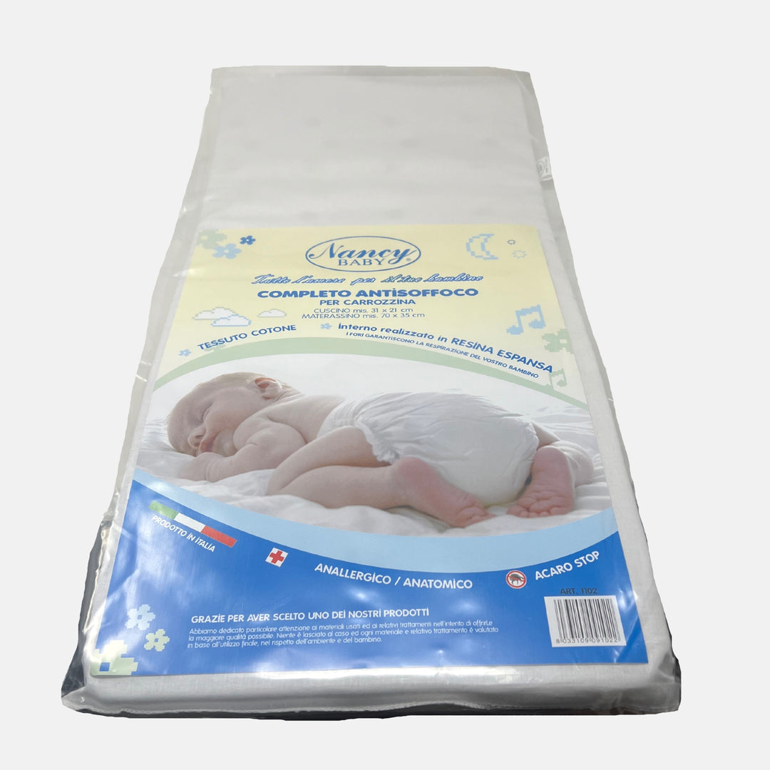 CUSCINO ANTISOFFOCO IN COTONE PER LETTINO GUANCIALE FORATO NEONATO