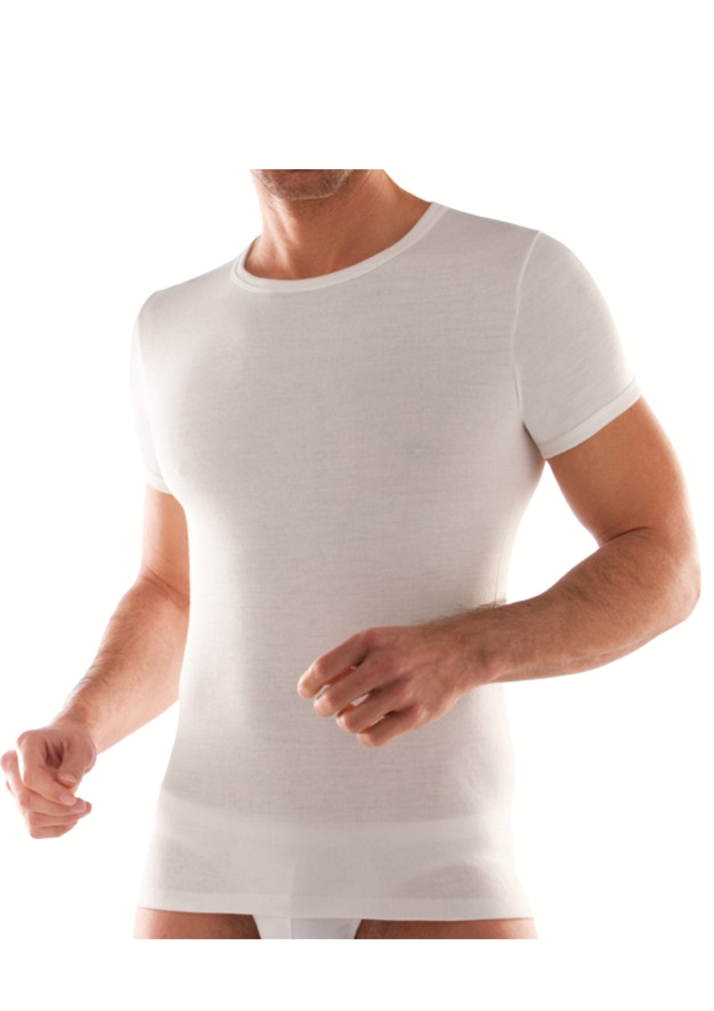 Liabel Maglia Uomo In Lana Fuori E Cotone Sulla Pelle Girocollo