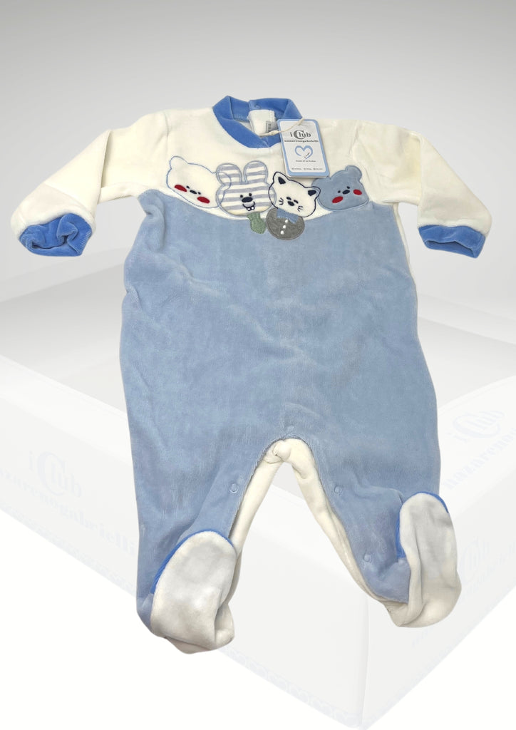 Nazareno Gabrielli Tutina Ciniglia Da Neonato Ricamata