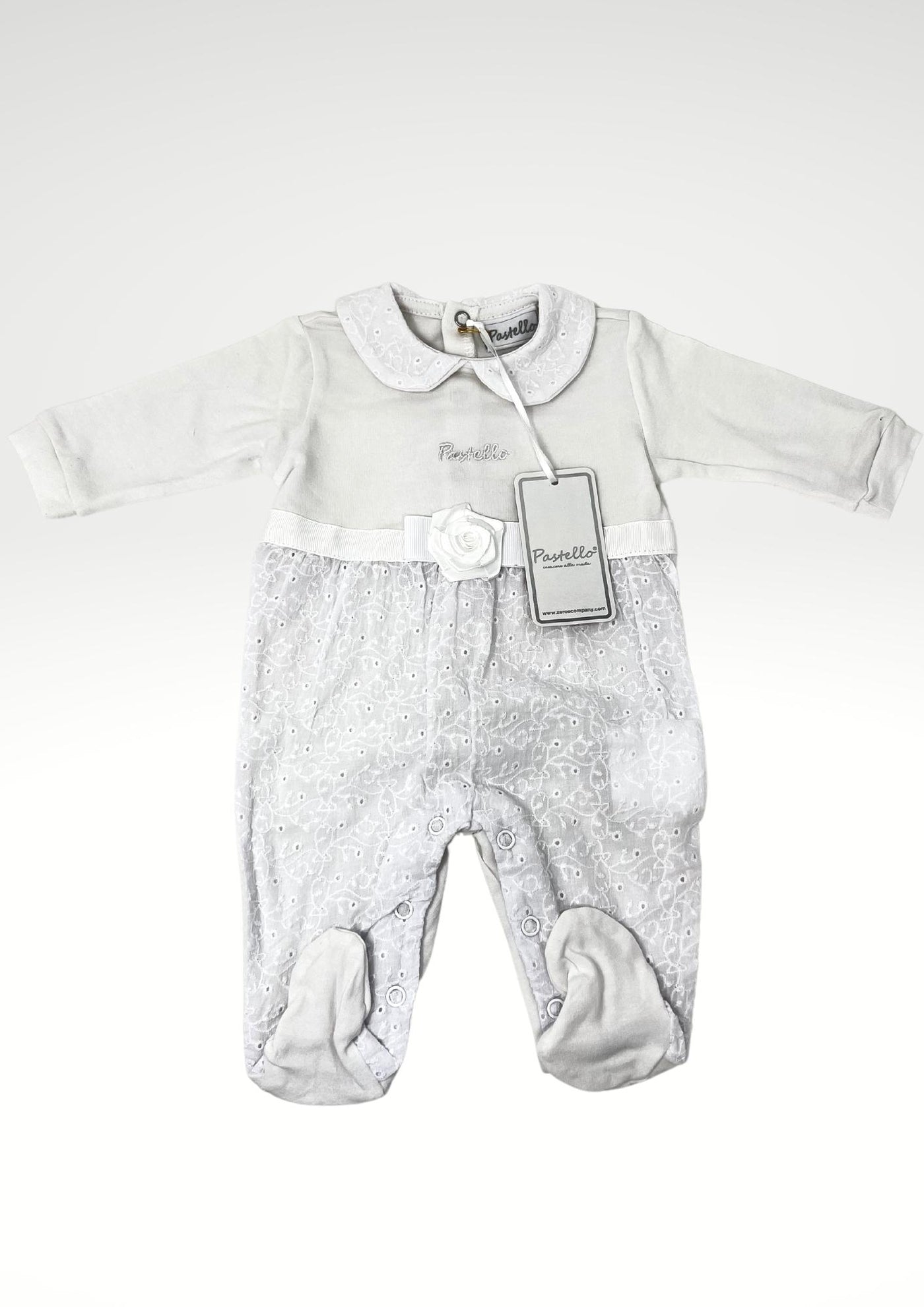 Pastello Tutina Da Neonata Femminuccia In Cotone Jersey