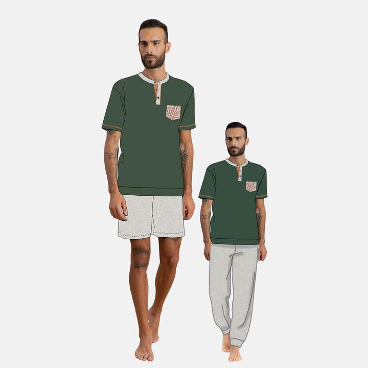 Pigiama Uomo IRGE MITICO In 100% Cotone - Manica Corta E Pantaloncino, Ragazzo/Adulto